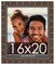 16x20 Brown Modern Bamboo Picture Frame - UV Acrylic, Foam Board Backing, Hanging Hardware